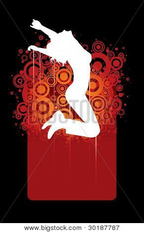 Uma menina de salto funky.