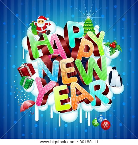 happy new year greeting card.