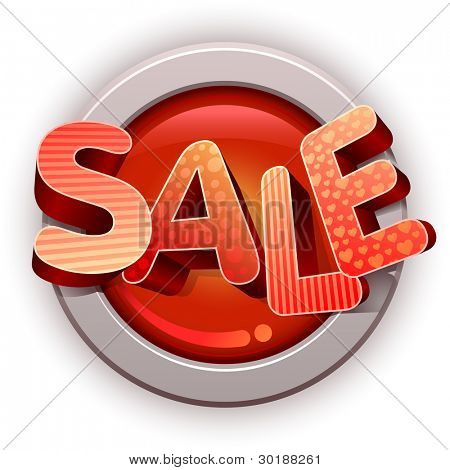Vector 3d etiqueta de venta. separados dos capas. (solamente gradientes utilizados. sin malla)
