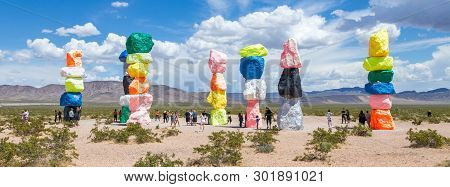 Las Vegas, Nevada, Usa - 12 May, 2019: Seven Magic Mountains Art Installation Near Las Vegas City. P