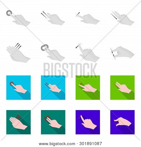 Vector Design Of Touchscreen And Hand Icon. Set Of Touchscreen And Touch Vector Icon For Stock.