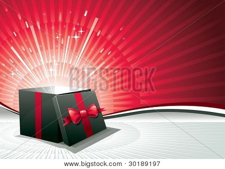 Vector illustration of exploding gift box. All elements are layered separately in vector file.