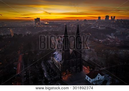 The Basilica Of St Peter And St Paul Is A Neo-gothic Church In Vyšehrad Fortress In Prague, Czech Re