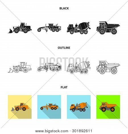Vector Illustration Of Build And Construction Icon. Set Of Build And Machinery Vector Icon For Stock