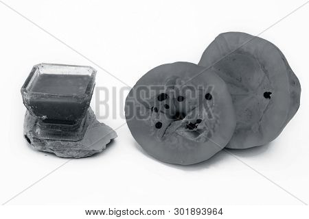 Papaya Face Pack Isolated On White I.e. Papaya Pulp Well Mixed With Multani Mitti Or Fuller's Earth 