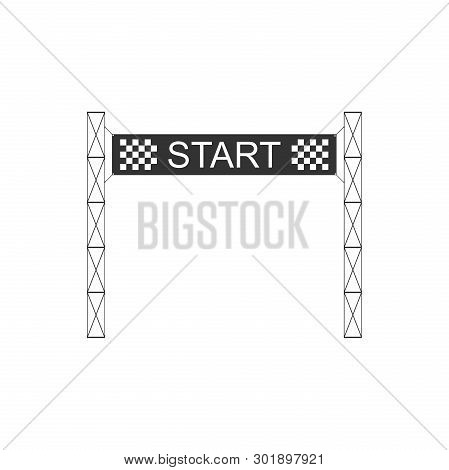 Starting Line Icon Isolated. Start Symbol. Flat Design. Vector Illustration