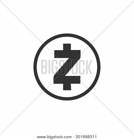 Cryptocurrency Coin Zcash Zec Icon Isolated. Physical Bit Coin. Digital Currency. Altcoin Symbol. Bl