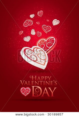 Cartel del día de San Valentín. Ilustración editable vector. Modo de color CMYK. Impresión de la lista. Todos los elementos son