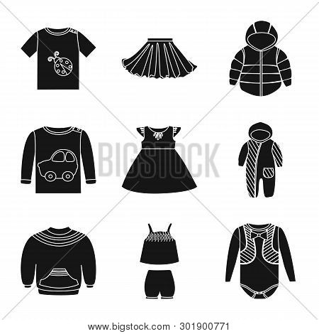 Vector Illustration Of Little And Cotton Symbol. Collection Of Little And Kid Stock Vector Illustrat