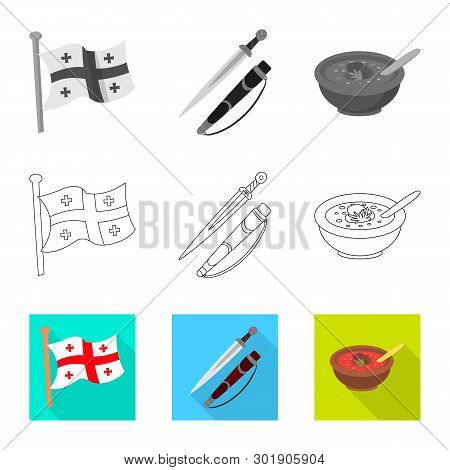 Isolated Object Of Culture And Sightseeing Sign. Set Of Culture And Originality Stock Vector Illustr