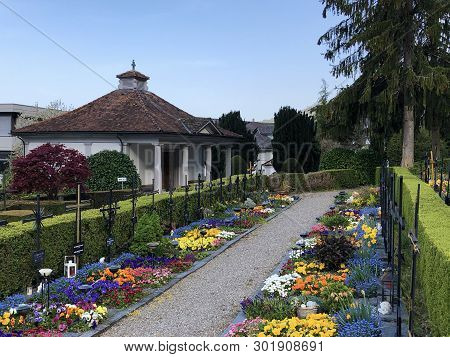 A Local Cemetery In The Vitznau Settlement - Canton Of Lucerne, Switzerland