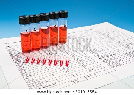 Samples For Analysis On Blue Gradient Background