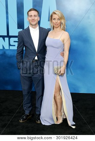 Zach Shields and Kelli Garner at the Los Angeles premiere of 'Godzilla: King Of The Monsters' held at the TCL Chinese Theatre in Hollywood, USA on May 18, 2019.