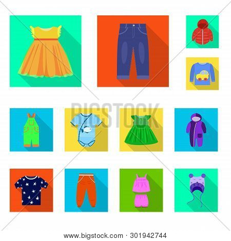 Vector Illustration Of Fashion And Garment Icon. Collection Of Fashion And Cotton Vector Icon For St