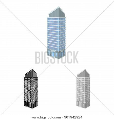 Isolated Object Of Skyscraper And Office Sign. Set Of Skyscraper And Department Vector Icon For Stoc