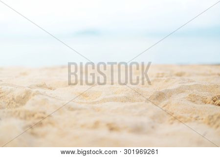 Sand With Sea Sky Summer Beach Concept