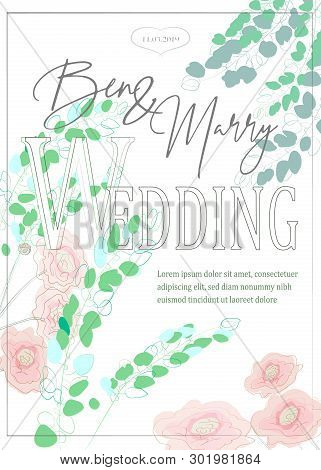 Hand Drawn Frame With A Fresh Springtime Color Scheme. Graphics Are Grouped And In Several Layers Fo