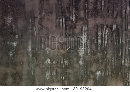 Nice Red Old Texture Of Wooden Plate With Large Cleared Spots - Abstract Photo Background