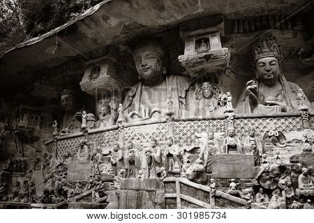 Dazu Rock Carvings as the World Heritage Site located in suburb Chongqing, China