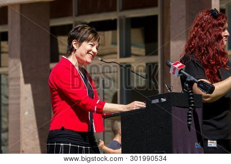 Phoenix, Arizona- May 18: Rep. Nancy Barto Speaks At Arizona March For Medical Freedom At The State 