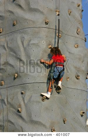 Girl On Rock Wall