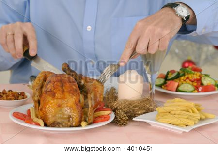 Man Eating Turkey