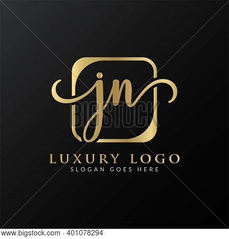Creative Letter Jn Logo Design Vector Template. Initial Luxury Letter Jn Logo Design