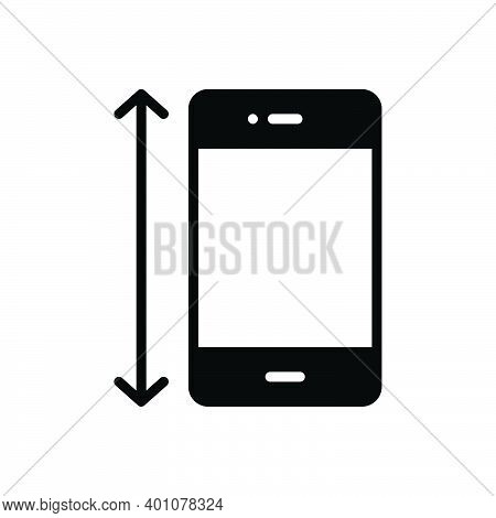 Black Solid Icon For Size Dimensions Measurement Shape Figure Screen Phone Gadget Electronic