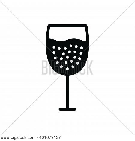 Black Solid Icon For Glass Wineglass Beverage Wine Celebration Liquid Drink Glasswork