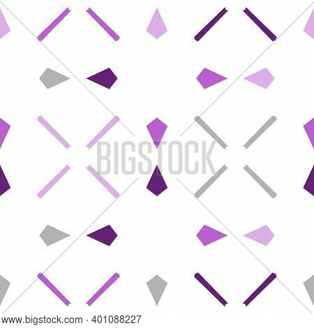 Seamless Pastel Colored Tileable Pattern In Violet, Grey Color. Textured Background In Ornamental St