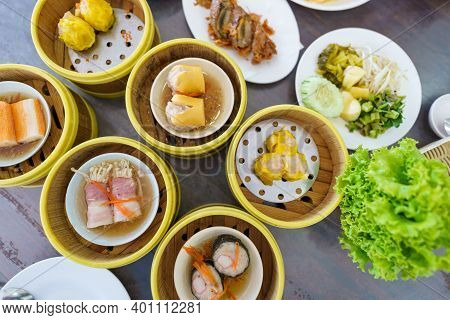 Chinese Preparing Vegetable Dim Sum (yumcha). Asian Food Chinese Traditional Food Cuisine.