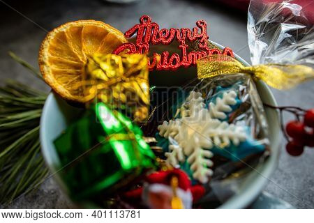 Women Making Christmas Wreath. New Year Holidaydecoration