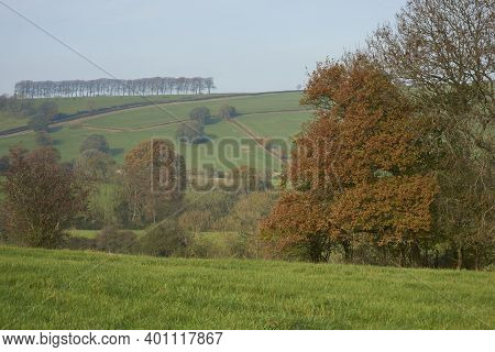 Winter In The Woolley Valley, An Area Of Outstanding Natural Beauty In The Cotswolds On The Outskirt