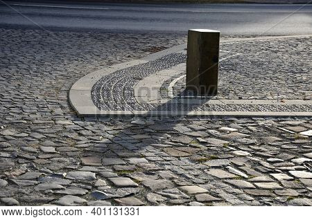 Basalt Hexagonal Natural Column Created By The Gradual Solidification Of Lava, Is Used In The City A