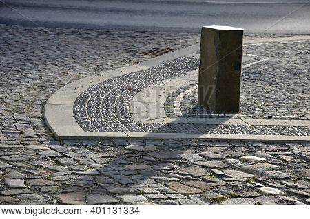 Basalt Hexagonal Natural Column Created By The Gradual Solidification Of Lava, Is Used In The City A
