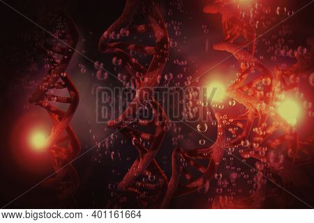 Abstract Dna Strand Double Helix Genetics 3d Illustration