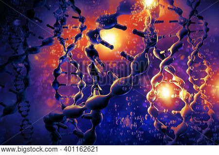 Abstract Dna Strand Double Helix Genetics 3d Illustration
