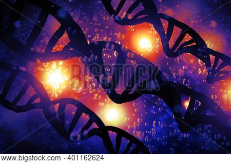 Abstract Dna Strand Double Helix Genetics 3d Illustration