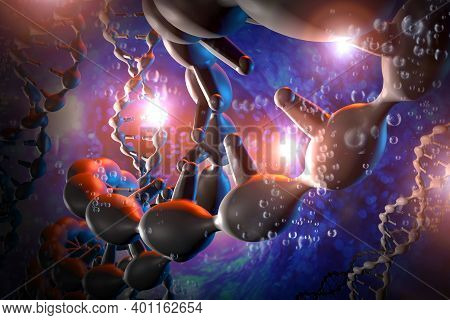 Abstract Dna Strand Double Helix Genetics 3d Illustration