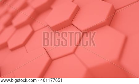Modern 3D illustration on pastel red colors