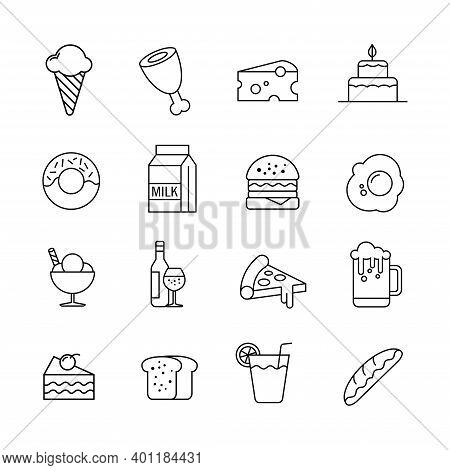 Collection Of Vector Illustrations Of Food Icons. Suitable For Design Elements Of Food Product Promo