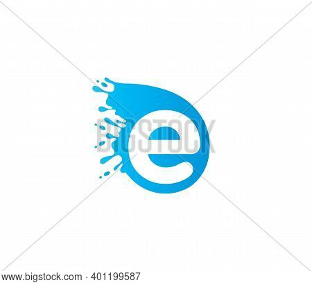 E Alphabet Water Modern Logo Design Concept