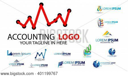 Set Logo Vector Collection. Accounting Vector Logo Design Isolated White.