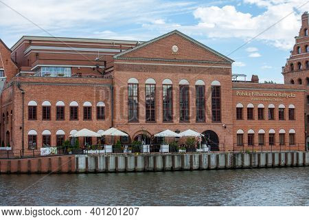 Gdansk, Poland - Sept 9, 2020: Polish Baltic F. Chopin Philharmonic In Gdańsk Is A Concert Hall Loca