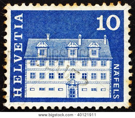 Postage Stamp Switzerland 1968 Freuler Mansion, Nafels, Switzerland