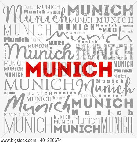 Munich Wallpaper Word Cloud, Travel Concept Background