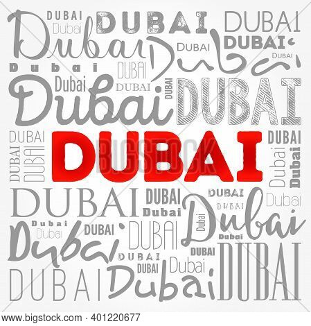 Dubai Wallpaper Word Cloud, Travel Concept Background
