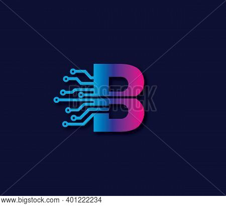 B Alphabet Data Storage Technology Logo Design Concept