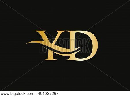 Initial Gold Yd Letter Logo Design. Yd Logo Design With Creative And Modern Trendy