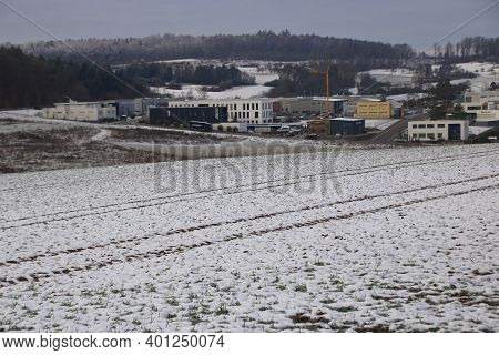Weissach, Germany\n26.12.2020\nview Of The Industrial Area Im Buehl Near Flacht In The Heckengaeu